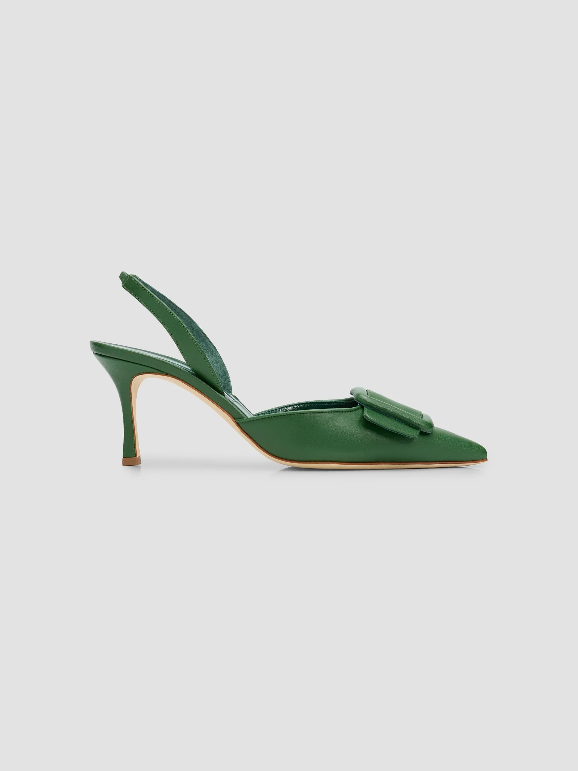 Women's Maysli 70MM Slingback Pumps - Dark Green - 1