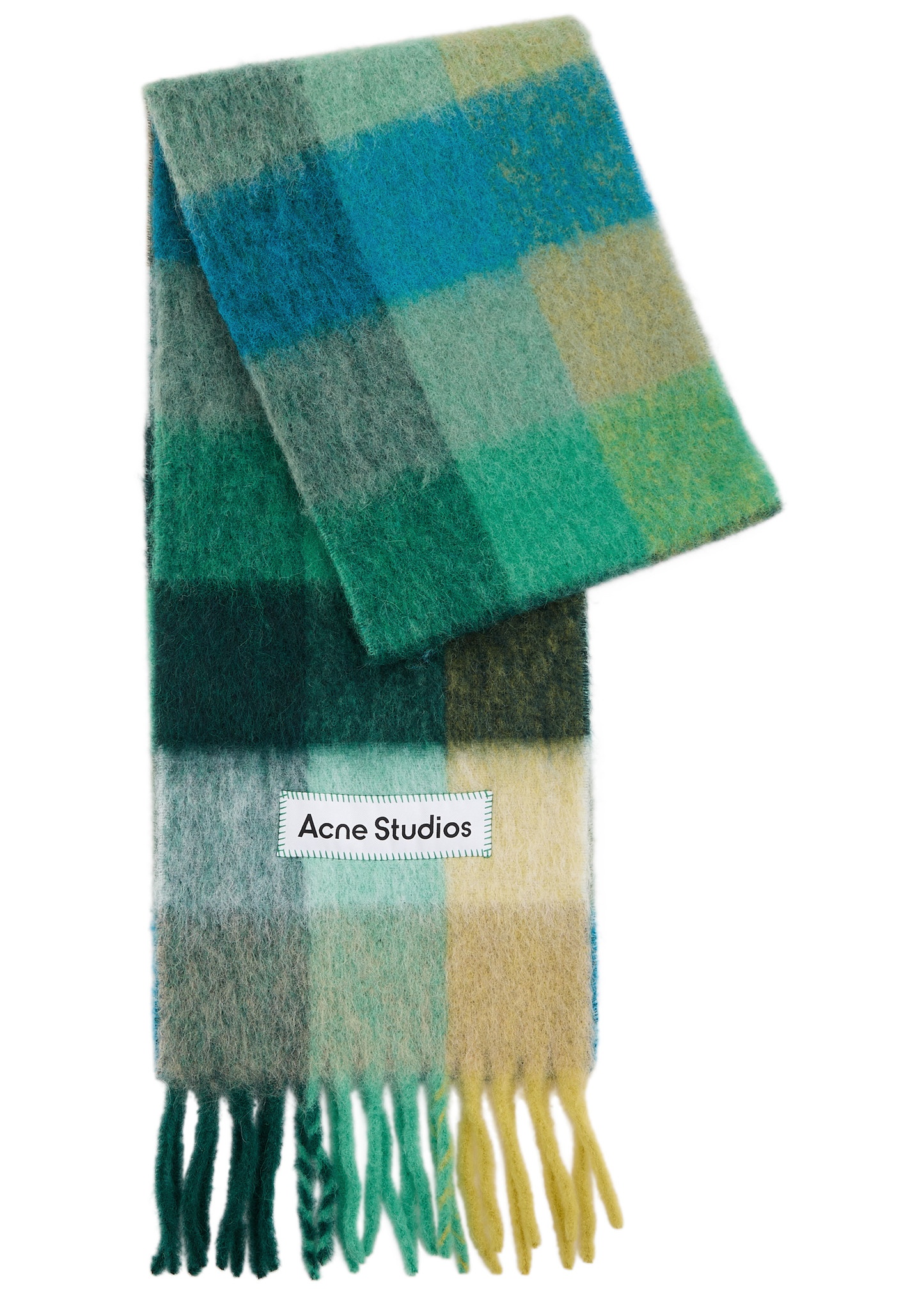 Vally checked alpaca-blend scarf - 1