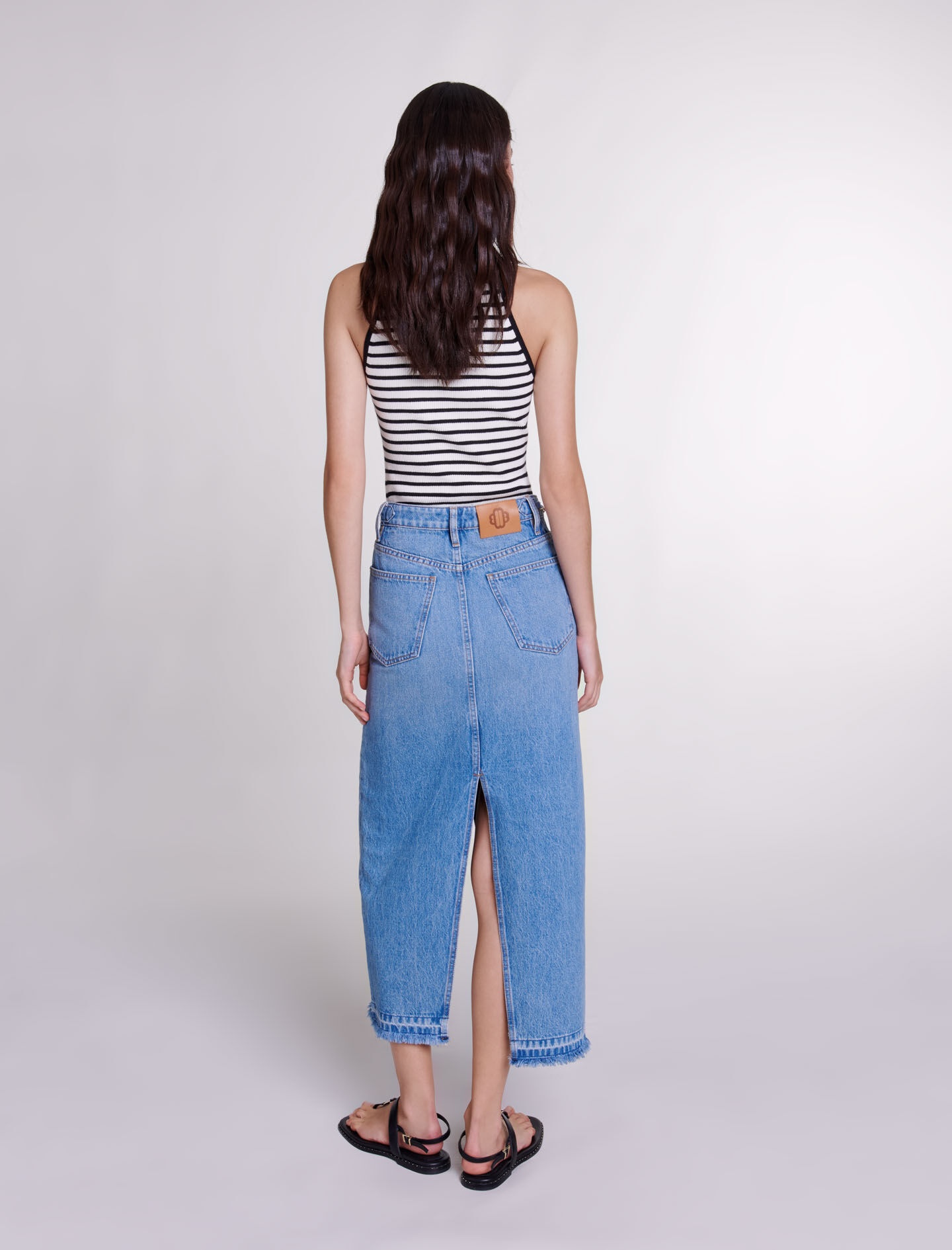 Long denim skirt - 4