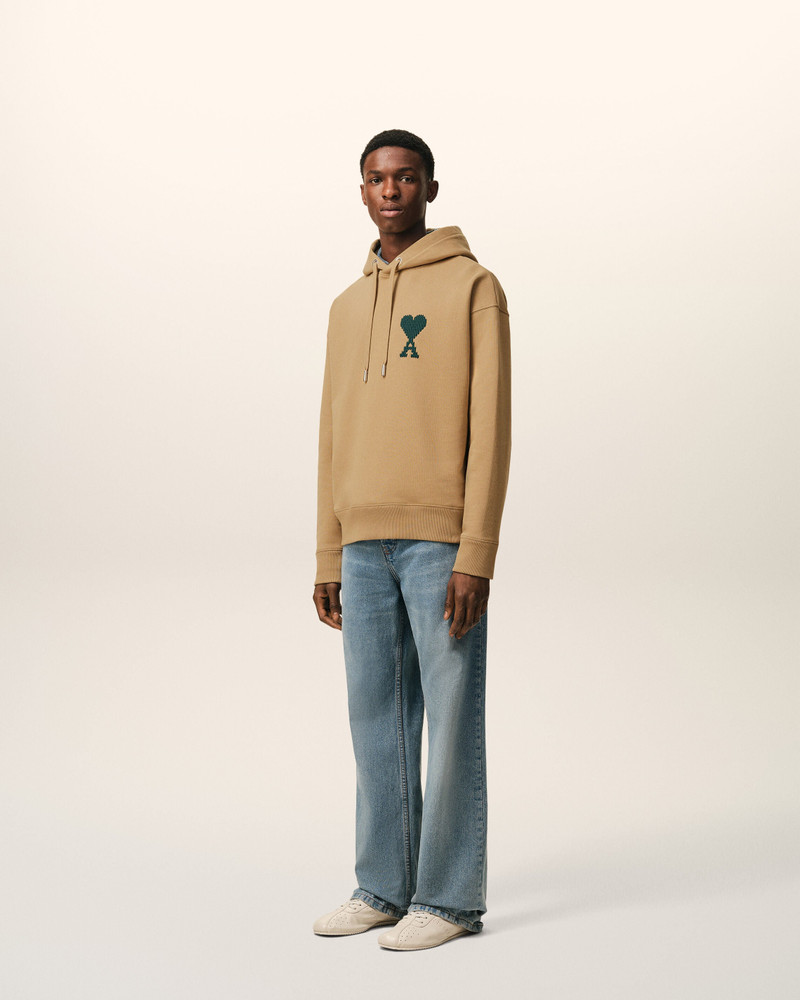 BEIGE COTTON AMI DE COEUR HOODIE 6