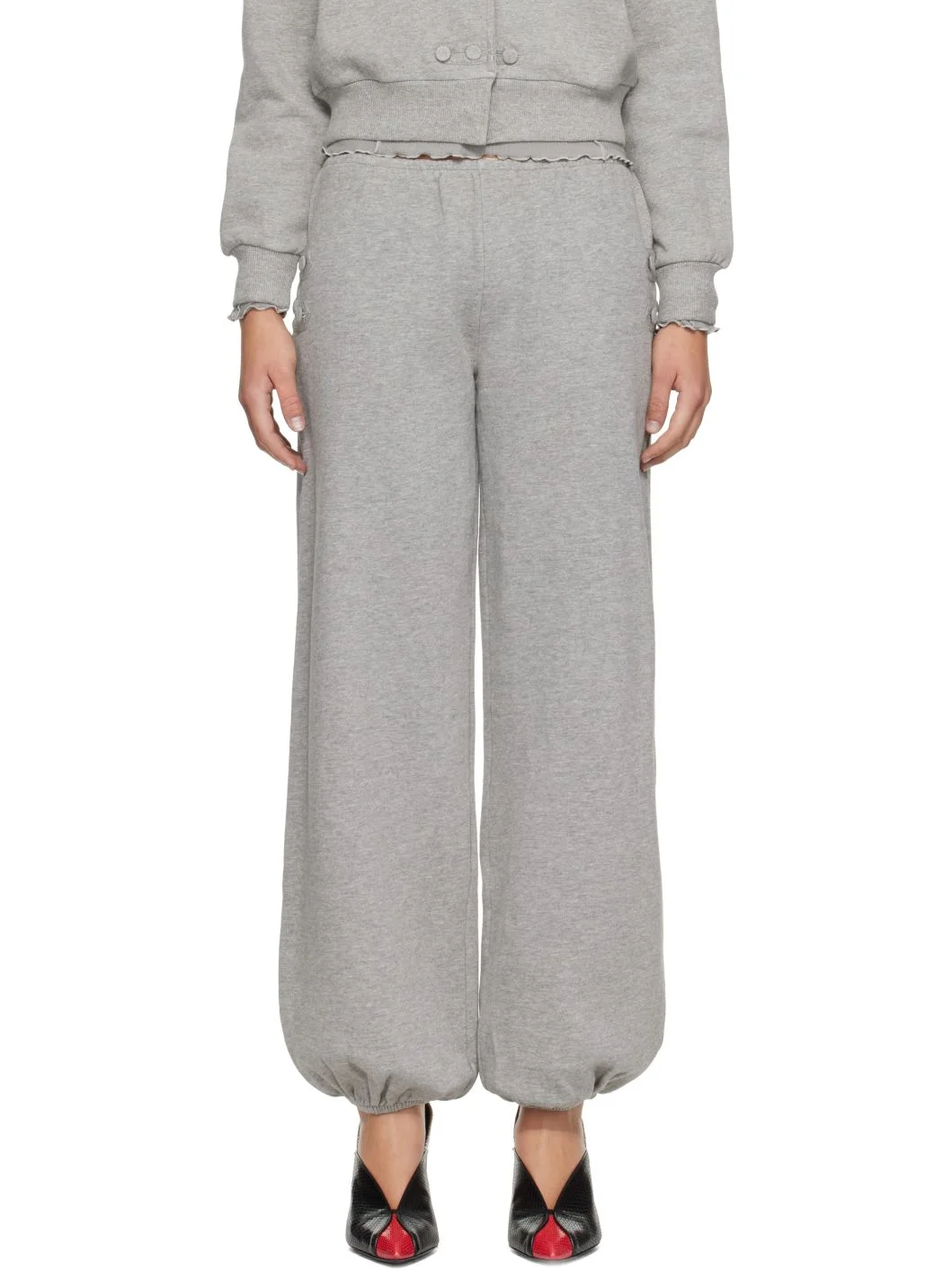 Gray Zoe Fleece Sweatpants - 1