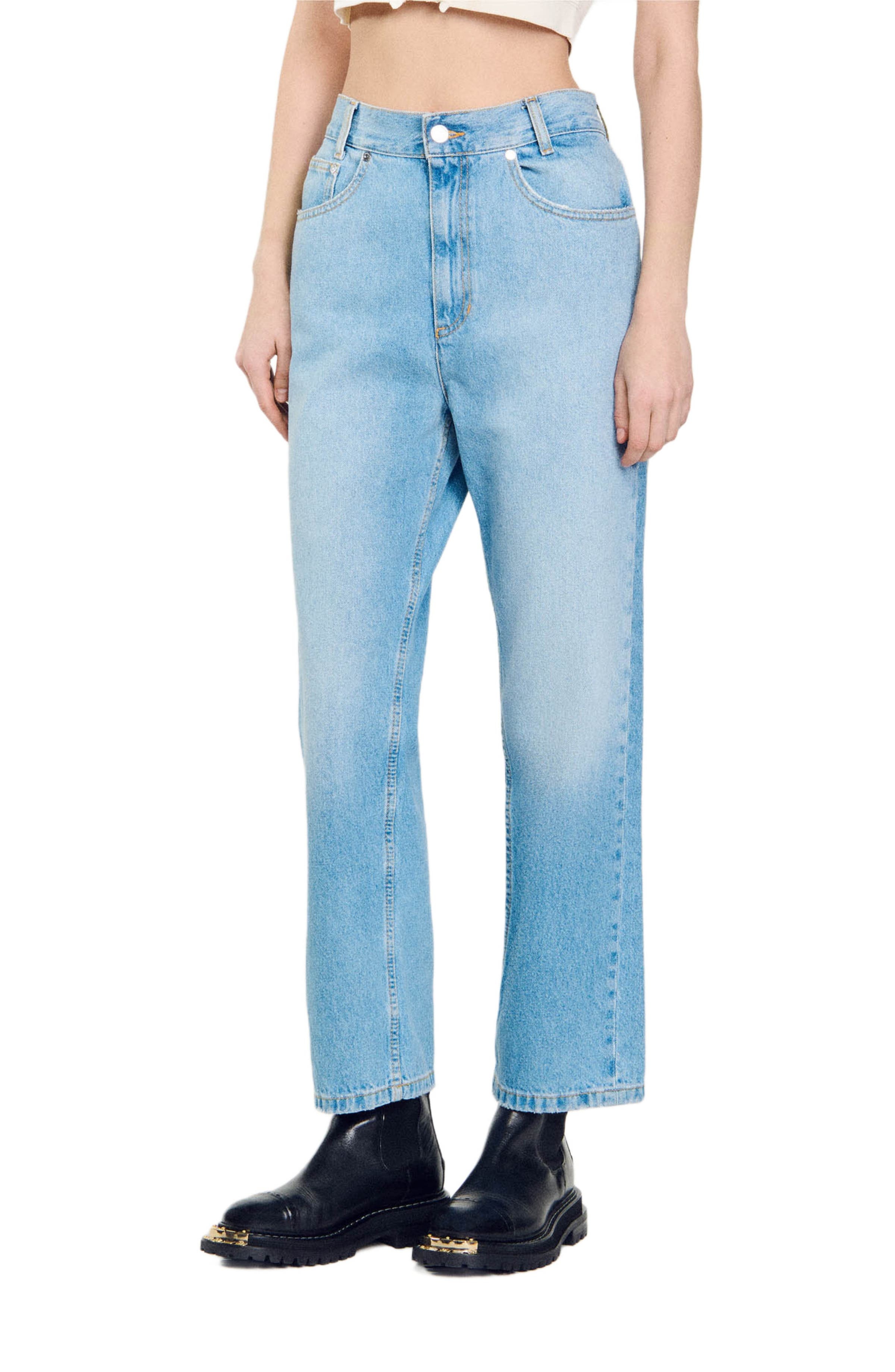 SANDRO Low-rise straight-leg jeans in Blue Jean at Nordstrom - 1