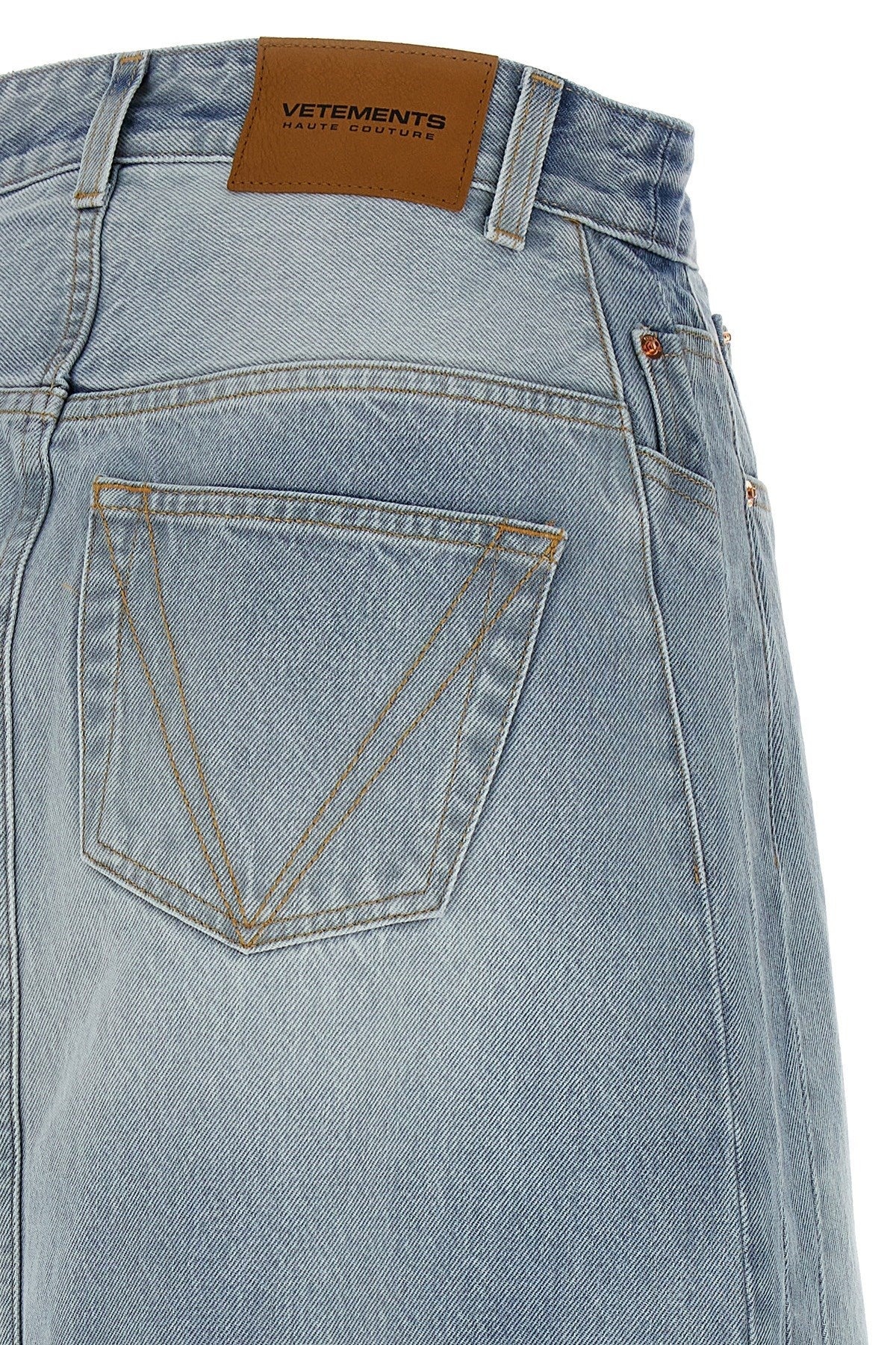 Vetements Women 'Destroyed Denim Maxi Skirt' Skirt - 4