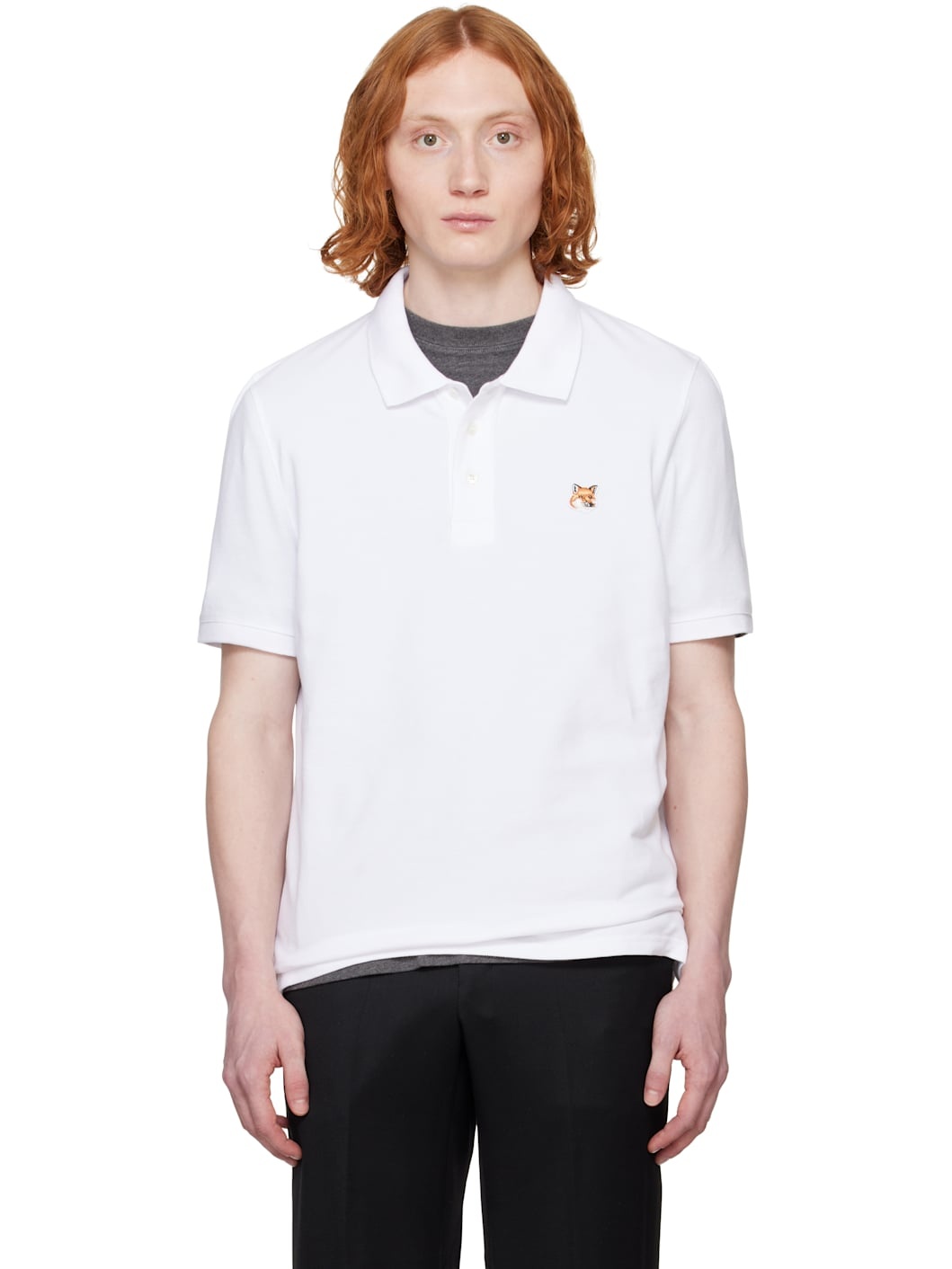White Fox Head Patch Regular Polo - 1