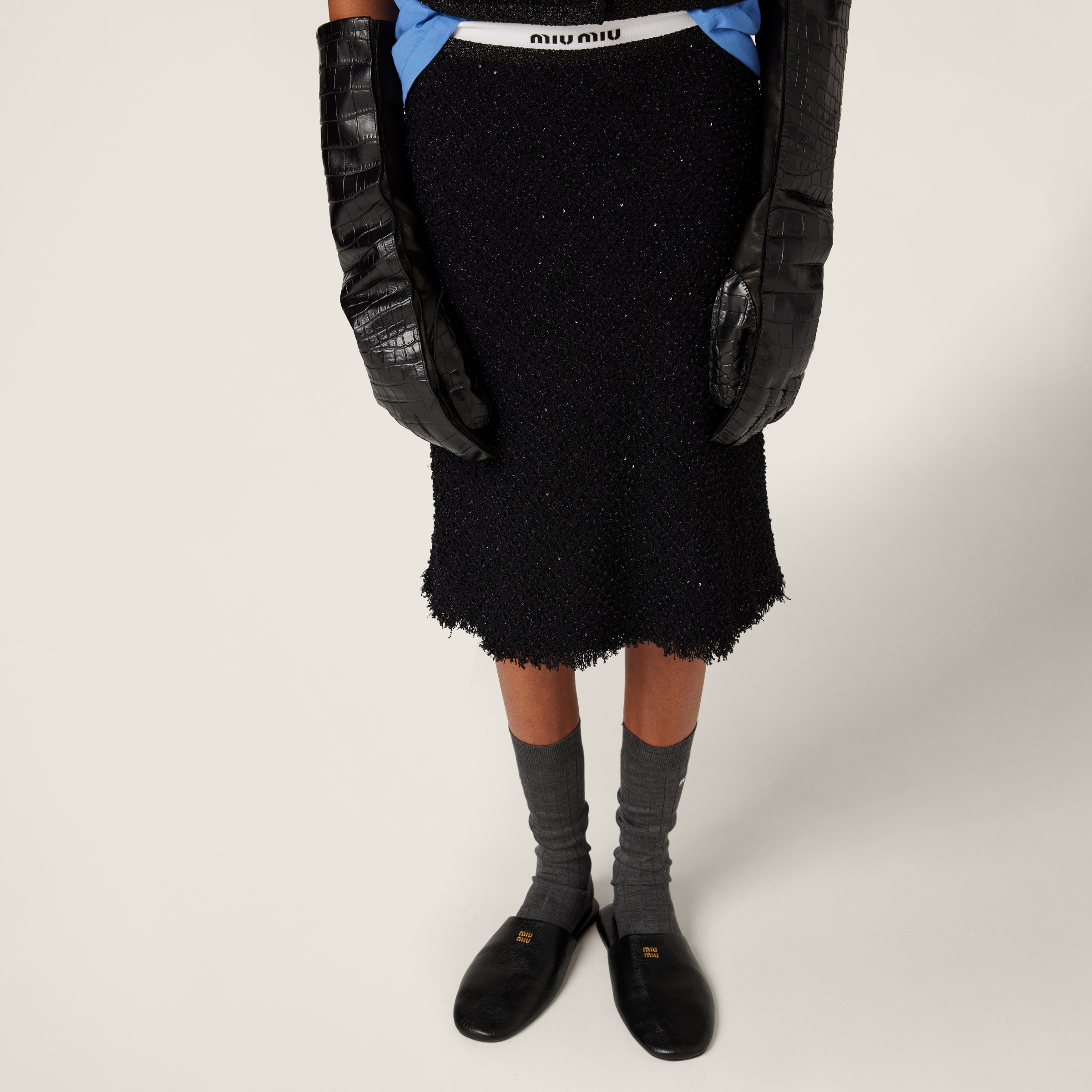 Single-breasted lamé bouclé jacket - 4