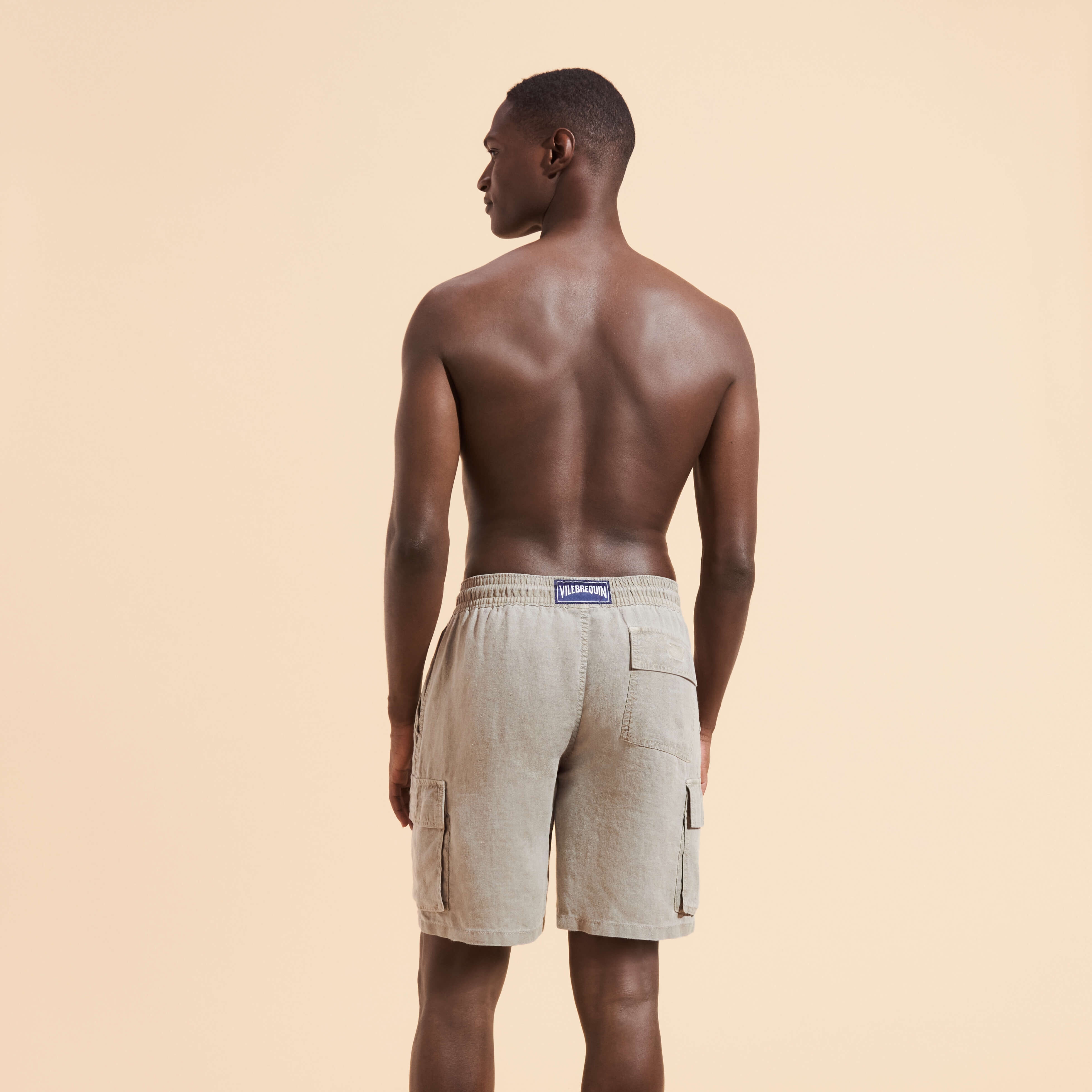 Men Linen Bermuda Shorts Mineral Dye - 4