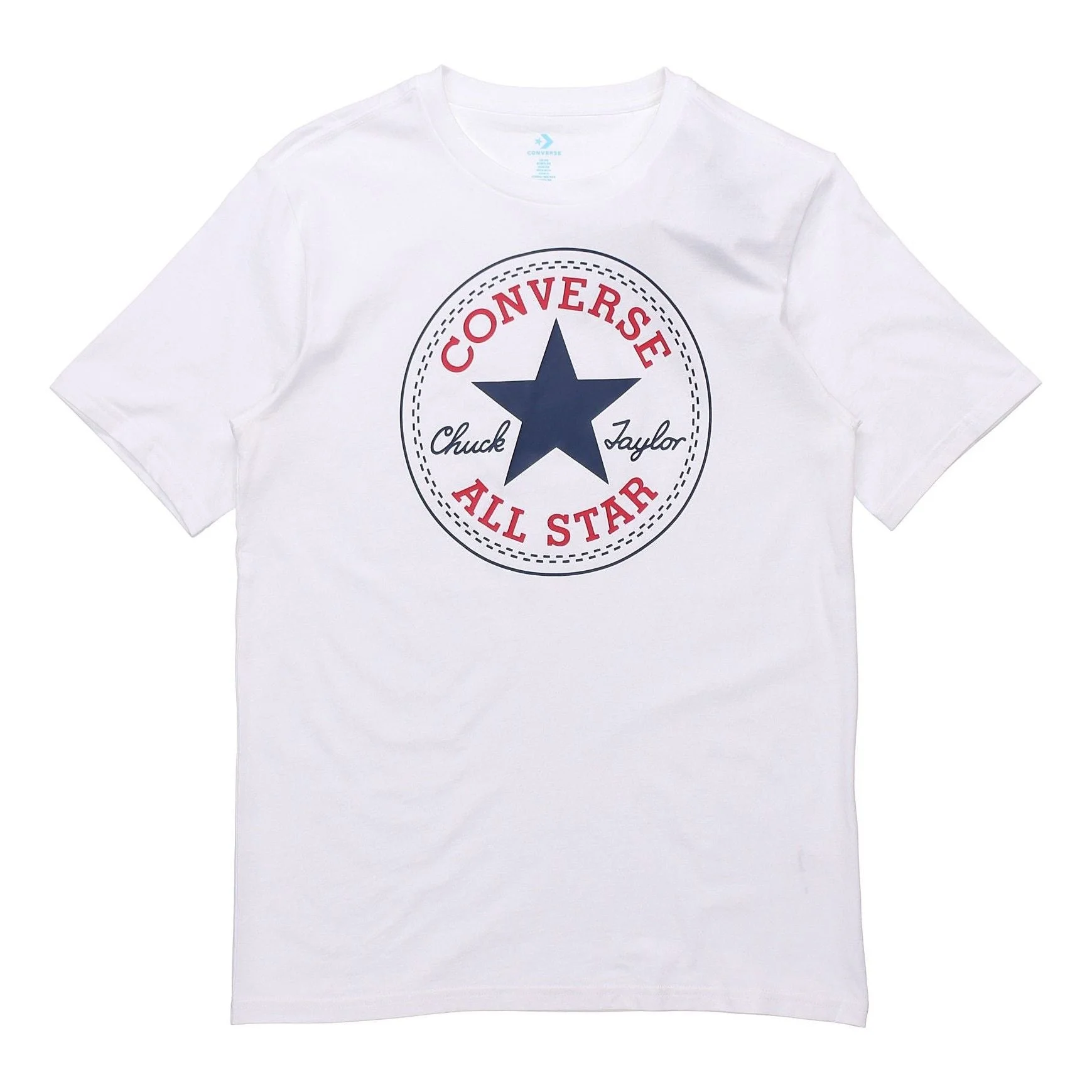 Men's Converse All Star Classic Round Neck Short Sleeve White 10007887-102 - 1