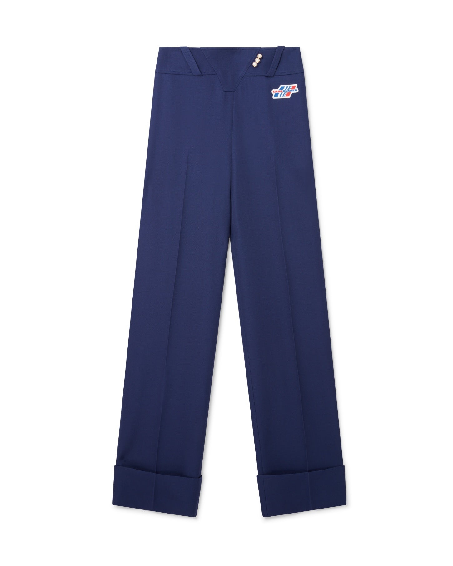 Navy Waist Panel Trousers - 1