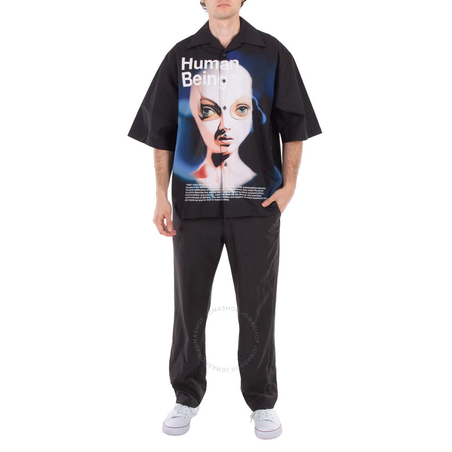 GCDS Human Being Printed Poplin Shirt - 4