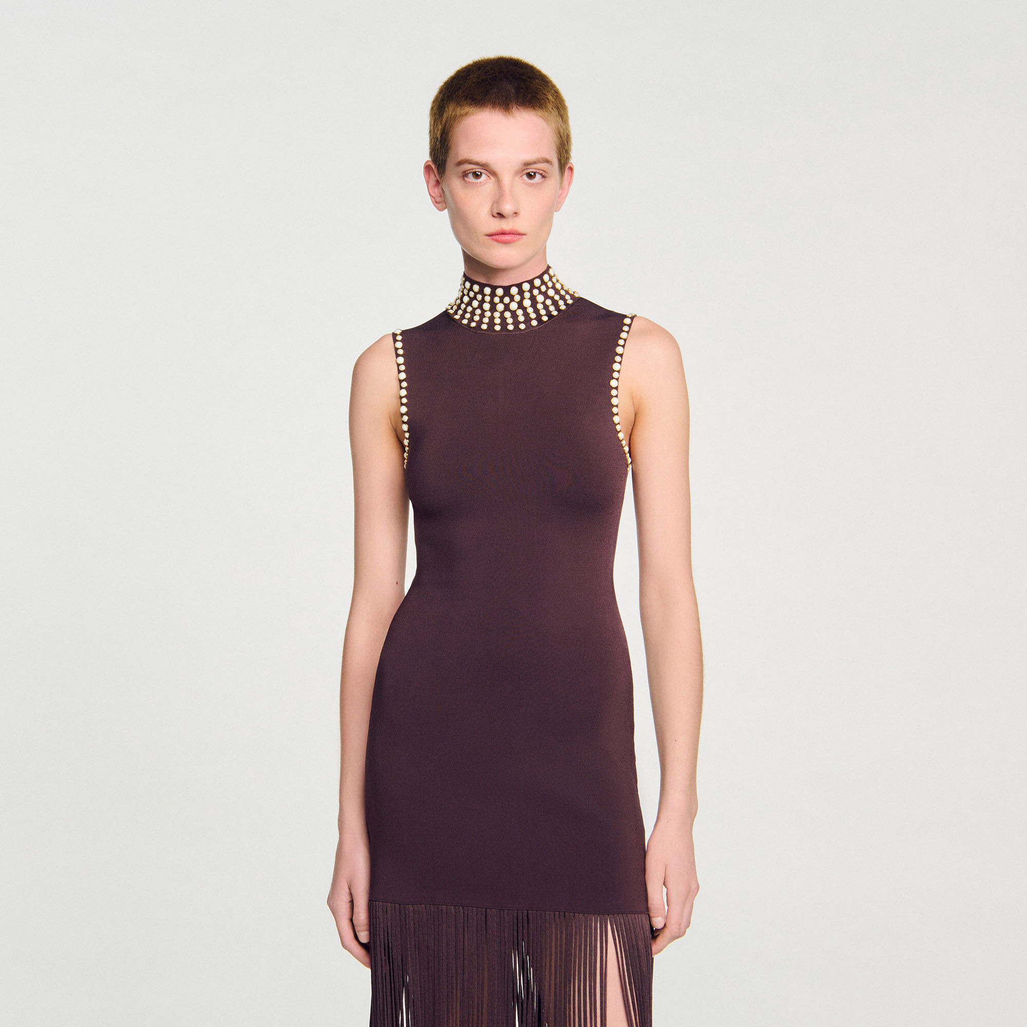 FRINGED KNIT MAXI DRESS - 4