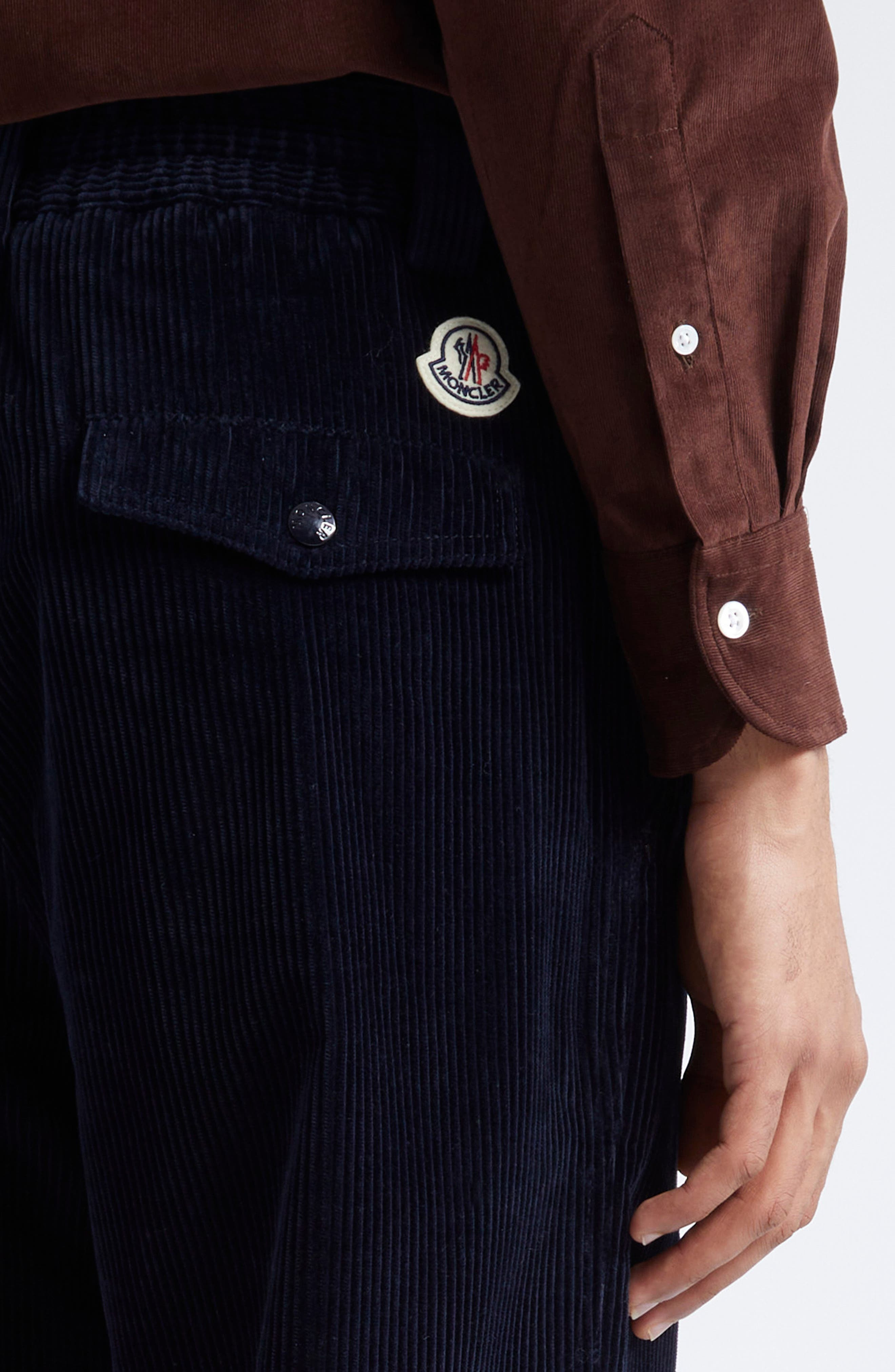 Moncler Drawstring Corduroy Pants in Dark Blue at Nordstrom - 5
