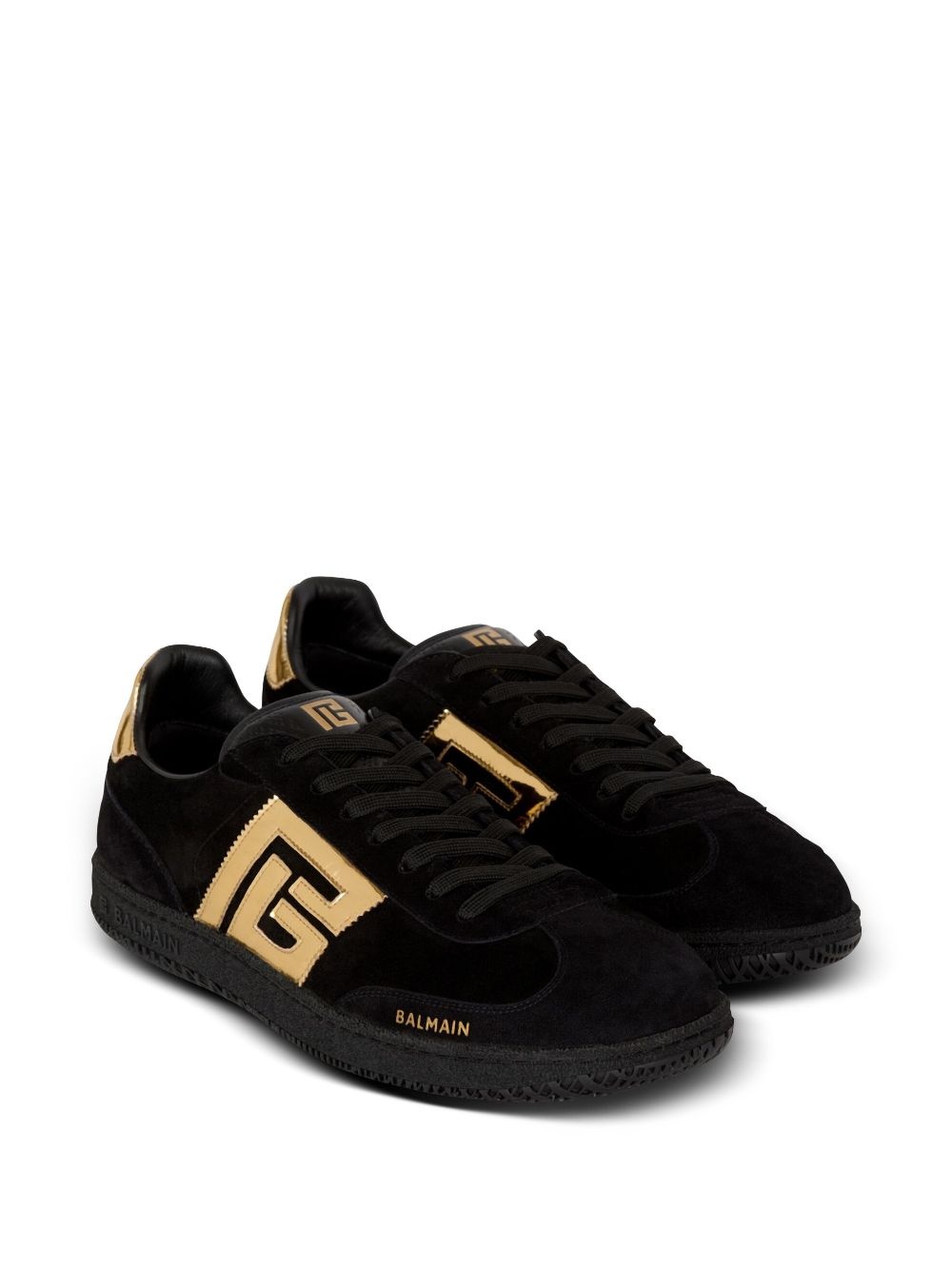 monogram-appliquÃ© suede sneakers - 2