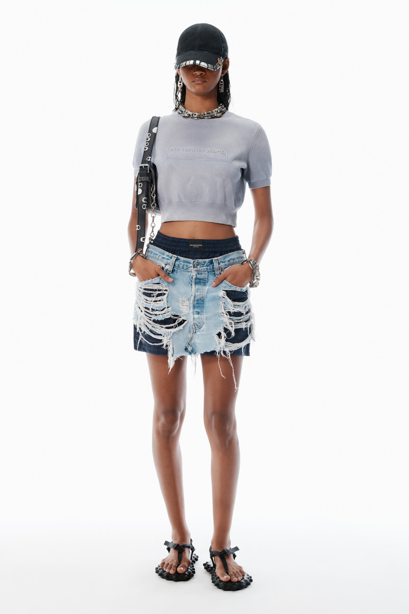 Alexander Wang Grey Cotton-Blend Chenille Logo Pullover outlook