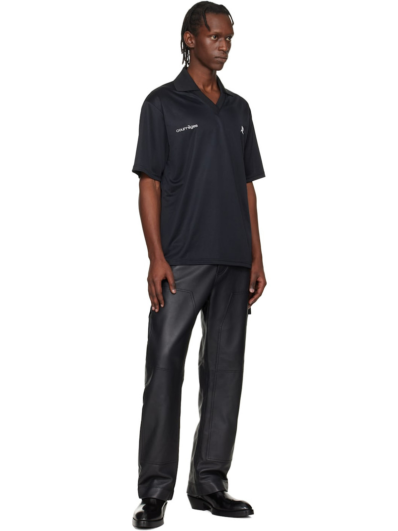 courrèges Black Oversized Sports Polo outlook