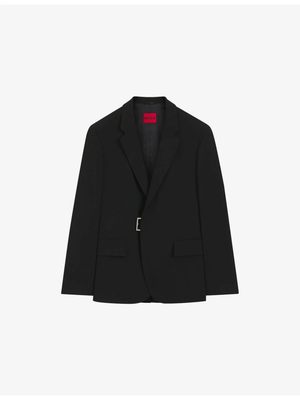 Slim-Fit Metal-Buckle Woven Blazer - 1