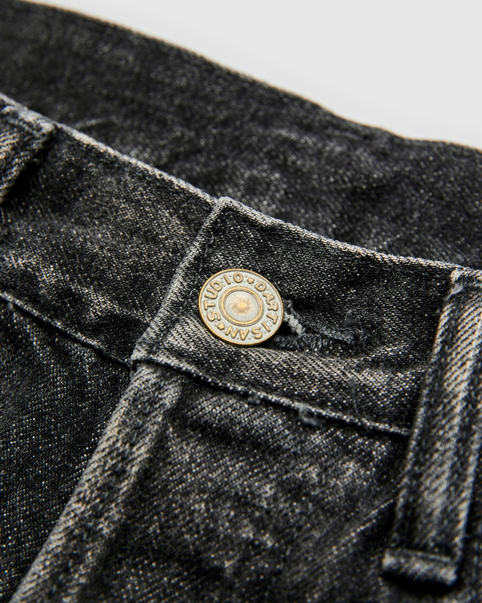 D1891UBS 13oz Washed Black Selvedge Denim - Regular Straight Fit - 5