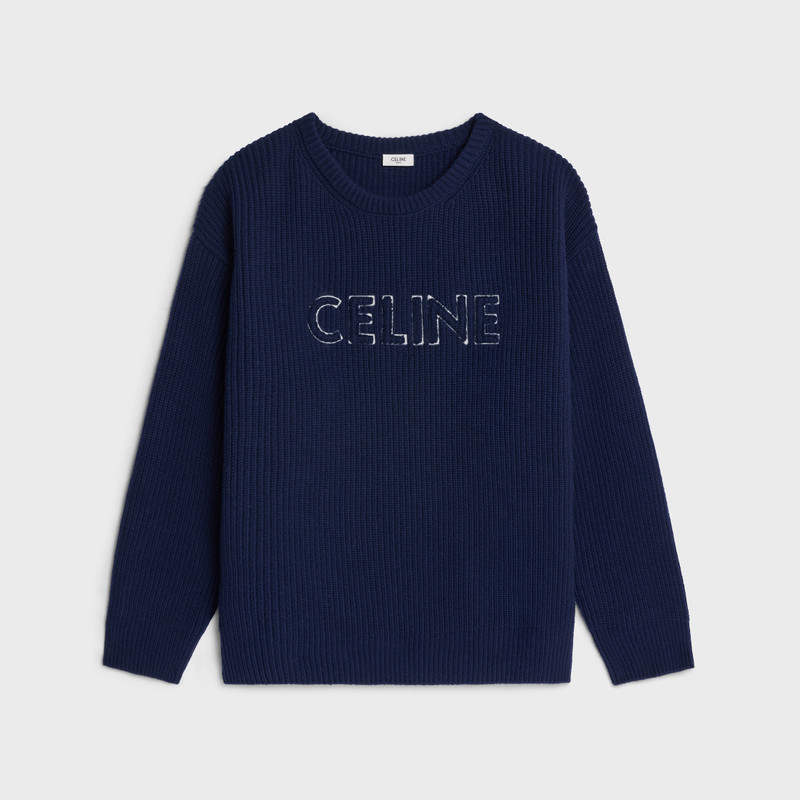 celine oversized crew neck sweater in wool 1