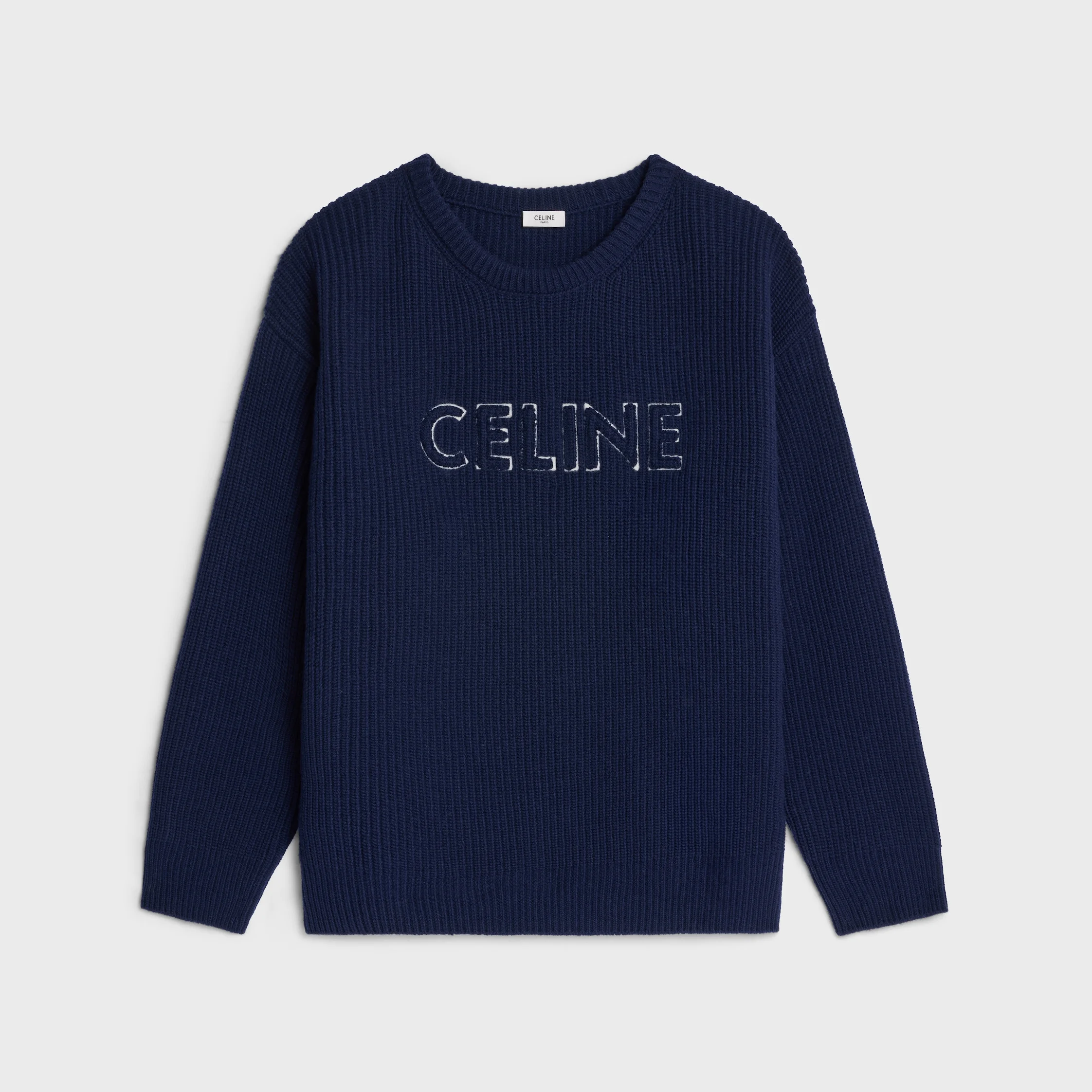 celine oversized crew neck sweater in wool - 1