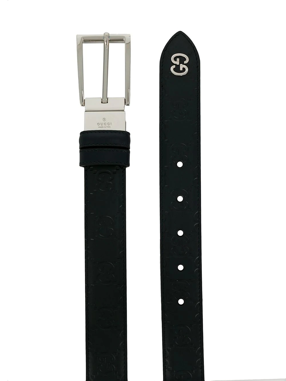 embossed logo belt - 1