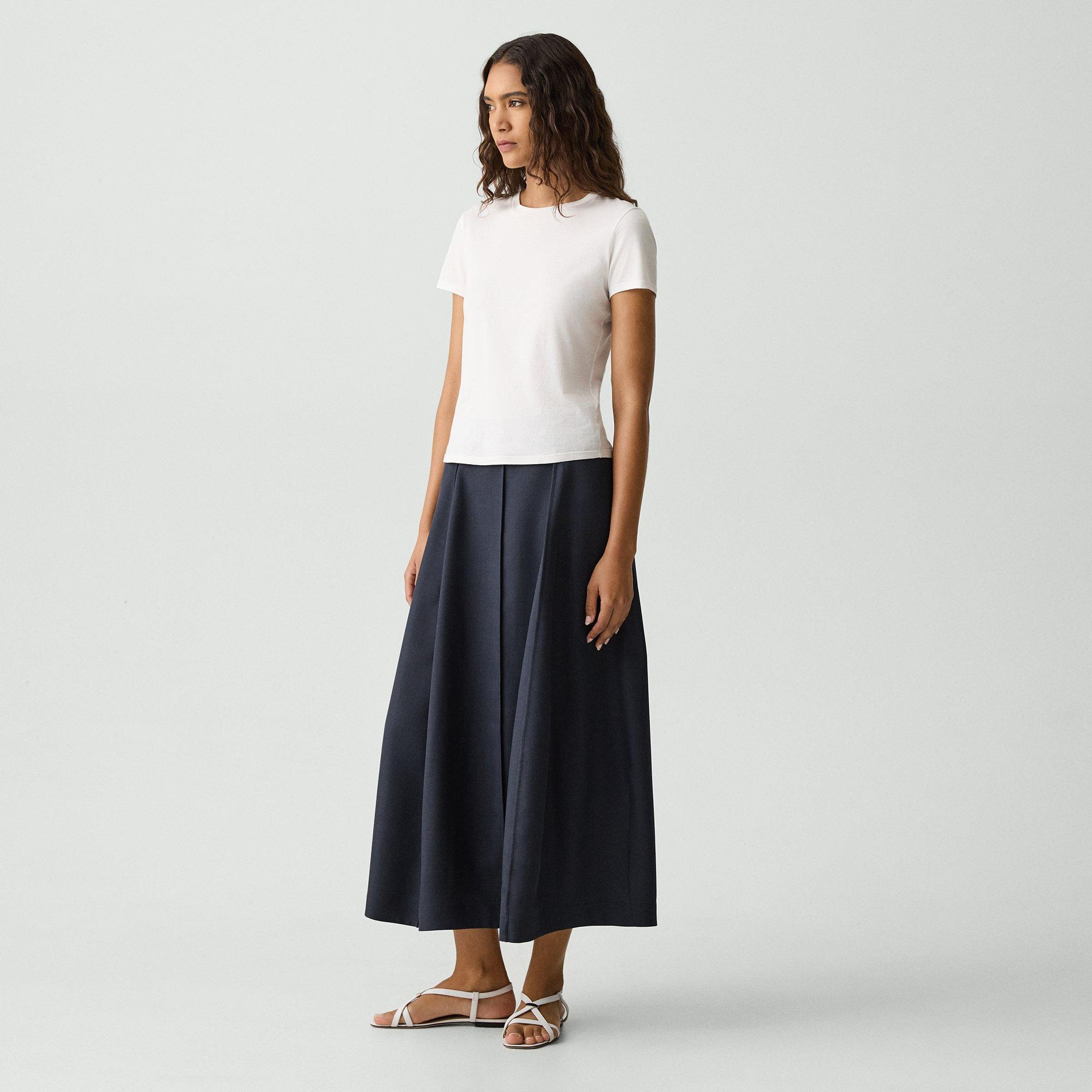 Curved Flare Skirt in City Twill - 2
