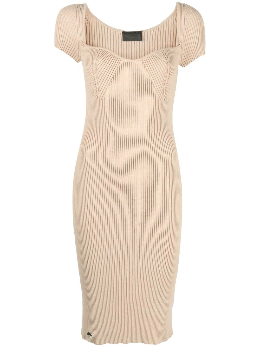 rib-knit midi dress - 1