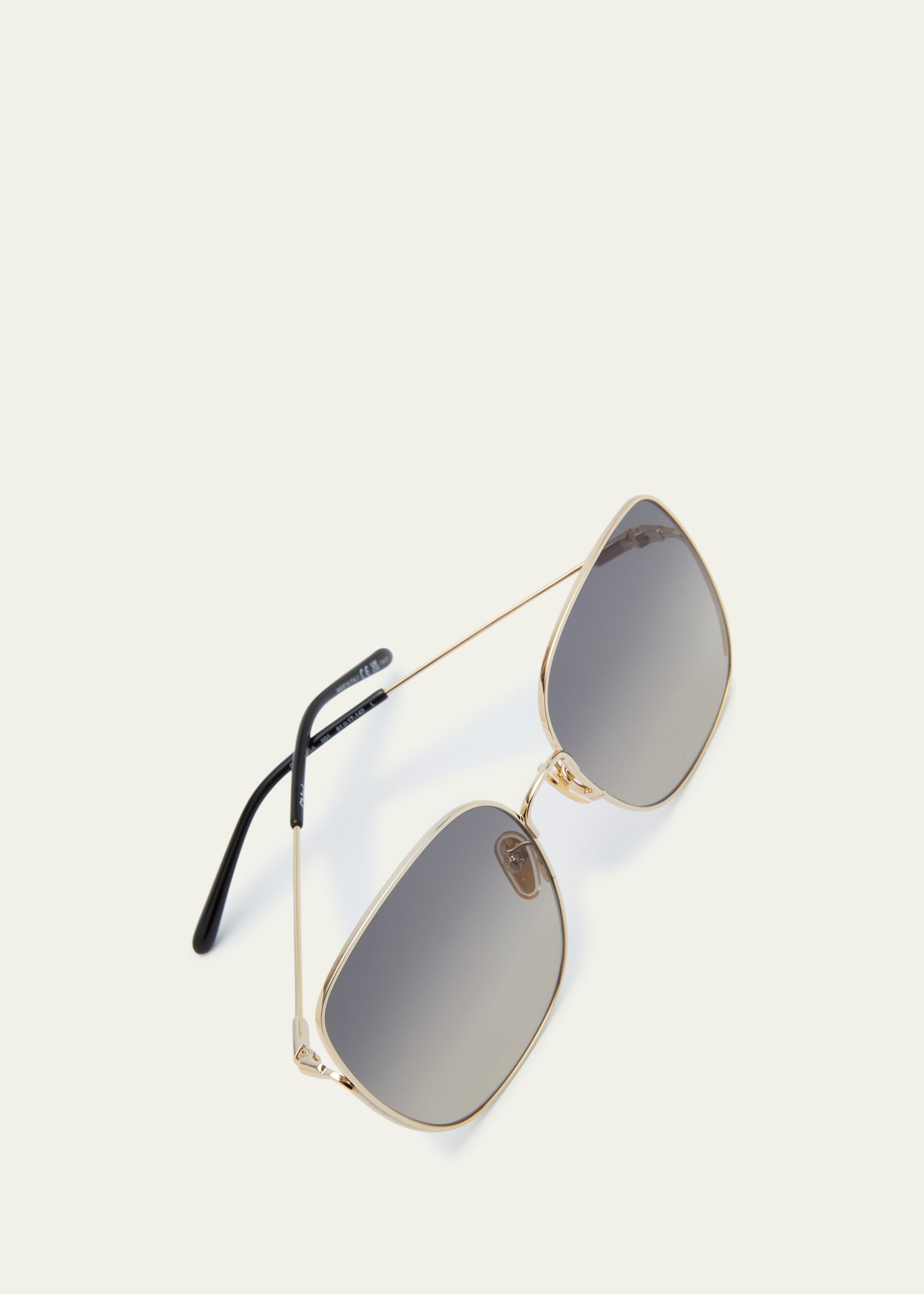 Gradient Square Metal Sunglasses - 5