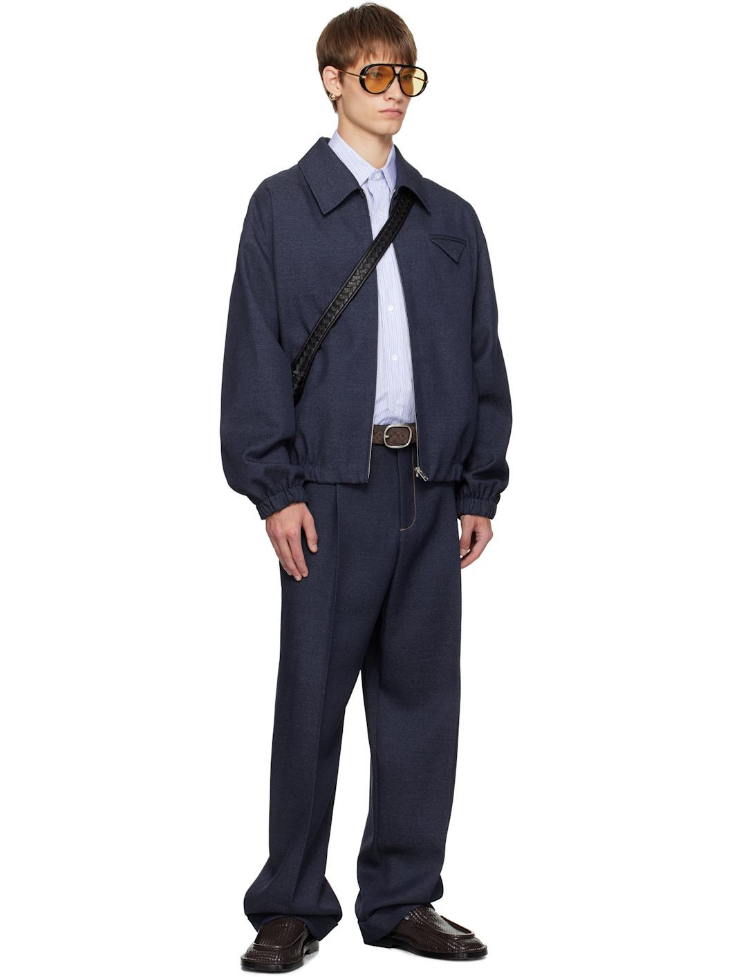 Navy Wool Blouson Jacket - 4
