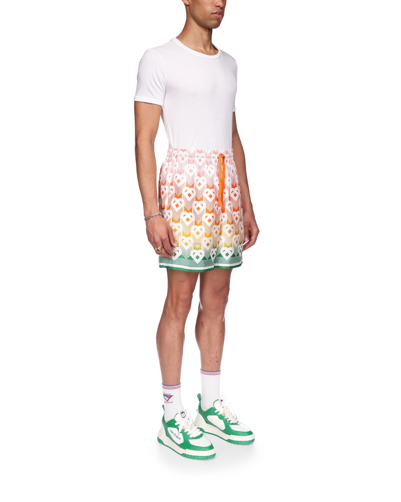 Gradient Heart Monogram Silk Shorts - 5