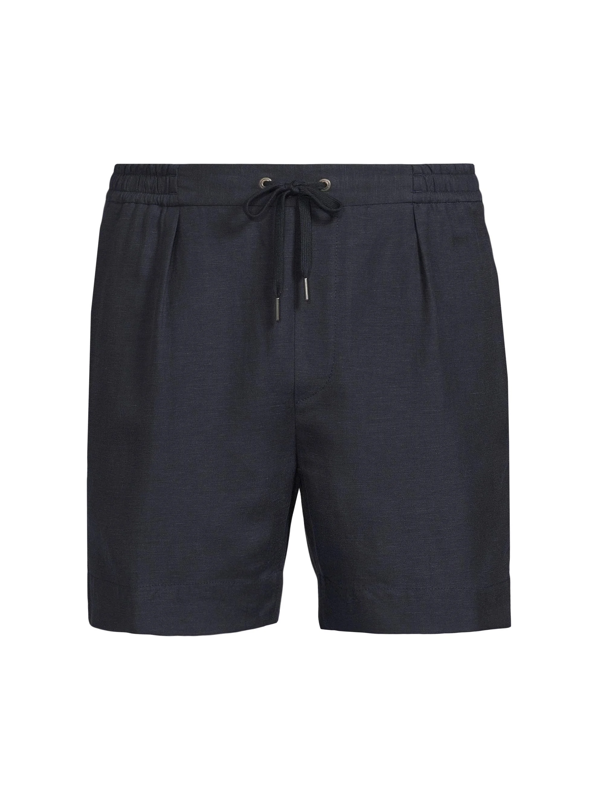 Men's Silk-Linen Drawstring Shorts - Classic Chairman Navy - 1