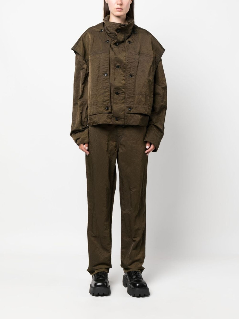 ECKHAUS LATTA crinckled-finish straight-leg trousers outlook