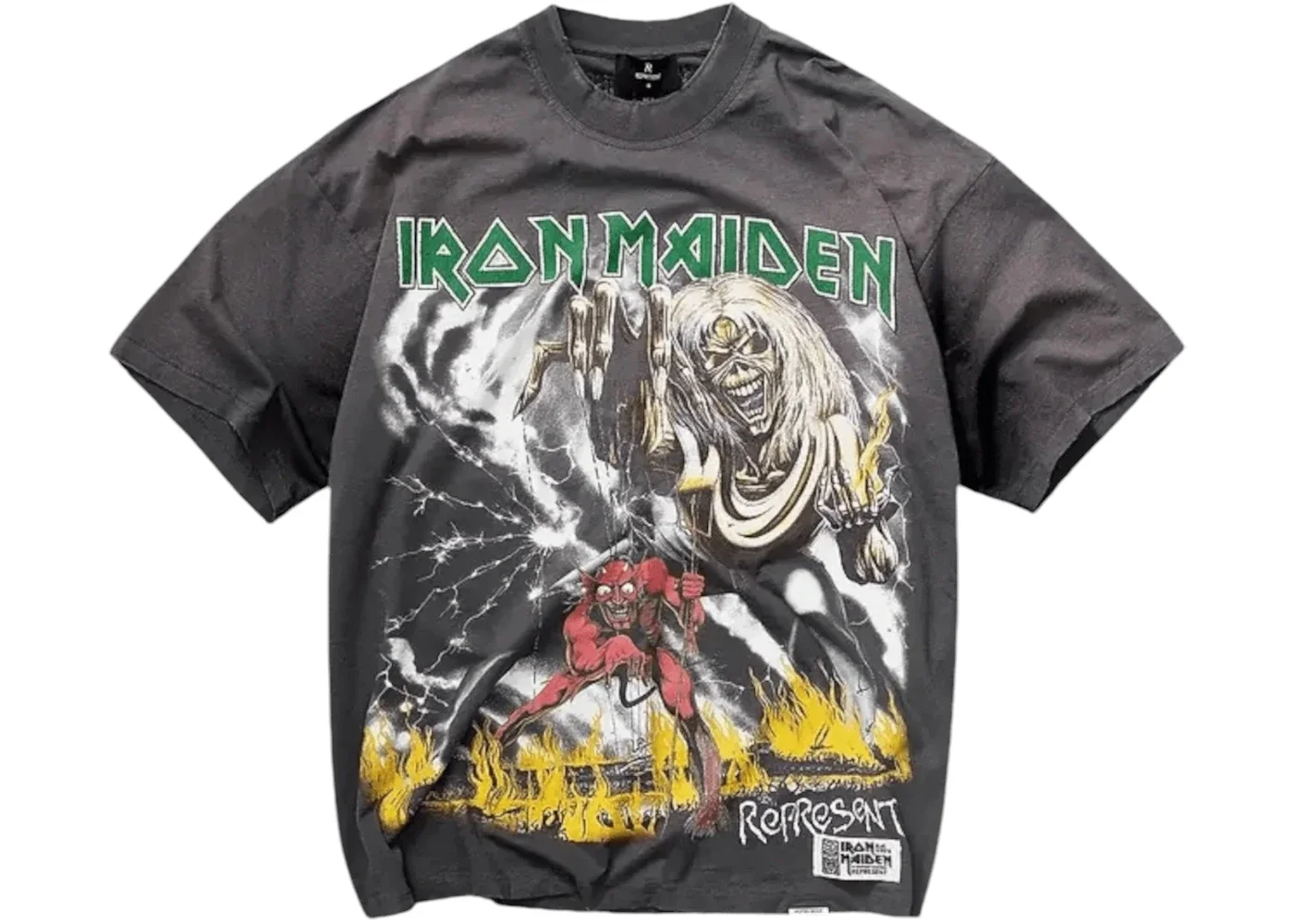 Represent Iron Maiden Number Of Beast T-shirt Sunfade Grey - 1