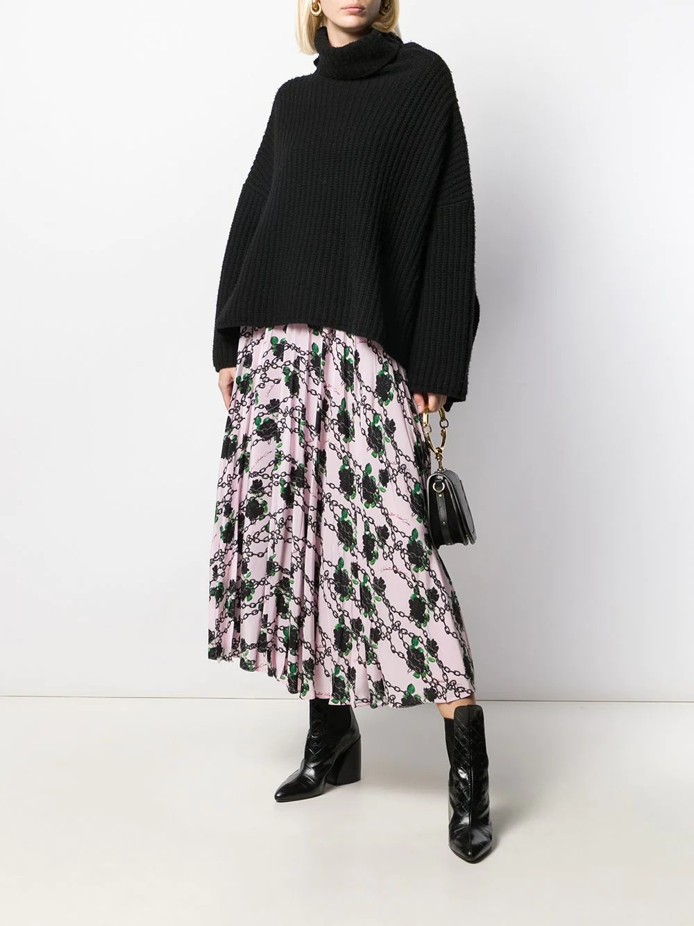 x Undercover silk pleated skirt - 2
