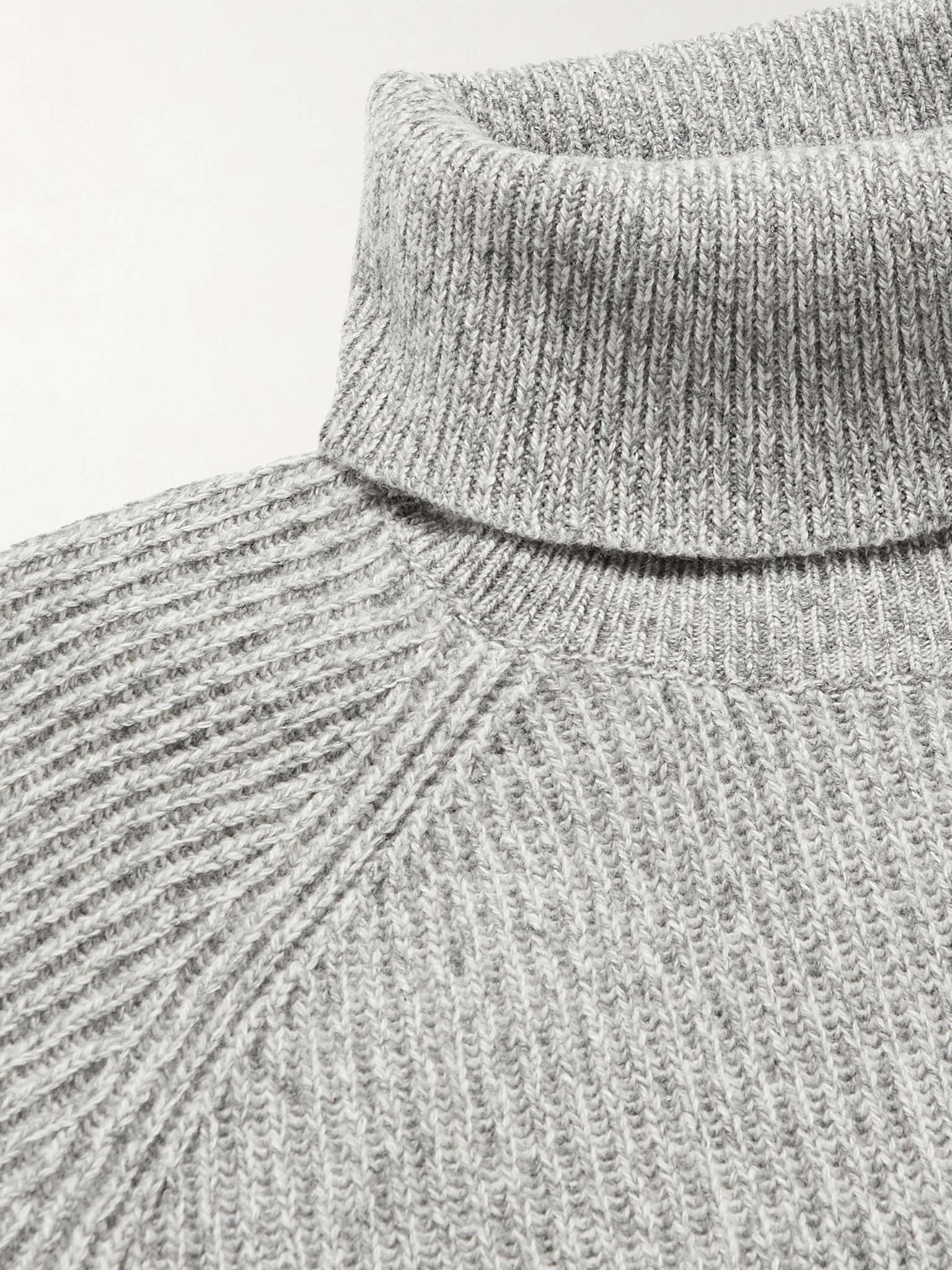 Ribbed Virgin Wool, Cashmere and Silk-Blend Rollneck Sweater - 5