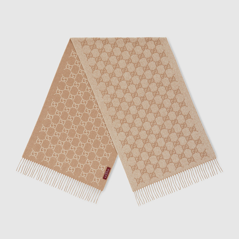 GUCCI GG cashmere lamé scarf outlook