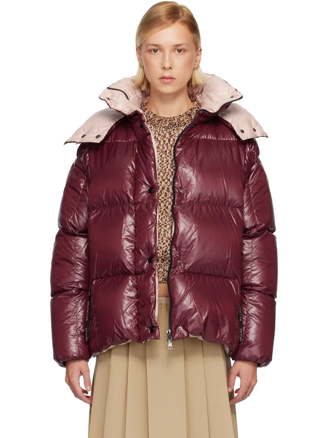 Pink Parana Hooded Short Down Jacket - 1