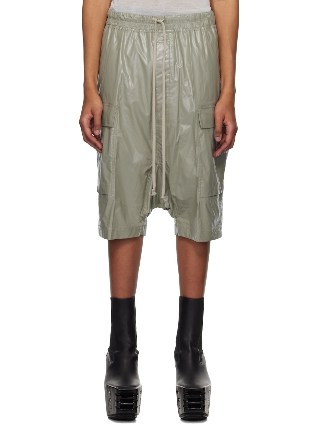 Green Hollywood Cargo Pods Shorts - 1
