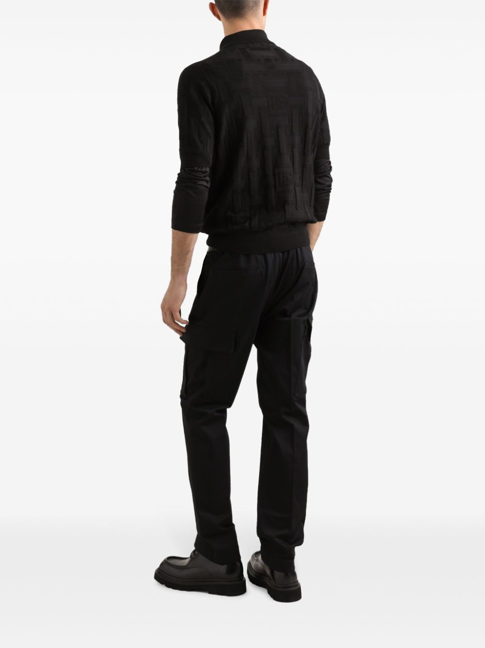 logo-jacquard polo shirt - 3