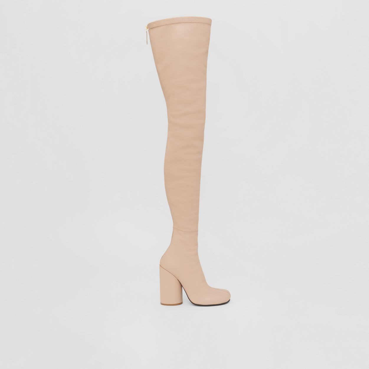 Leather Over-the-knee Sock Boots - 6