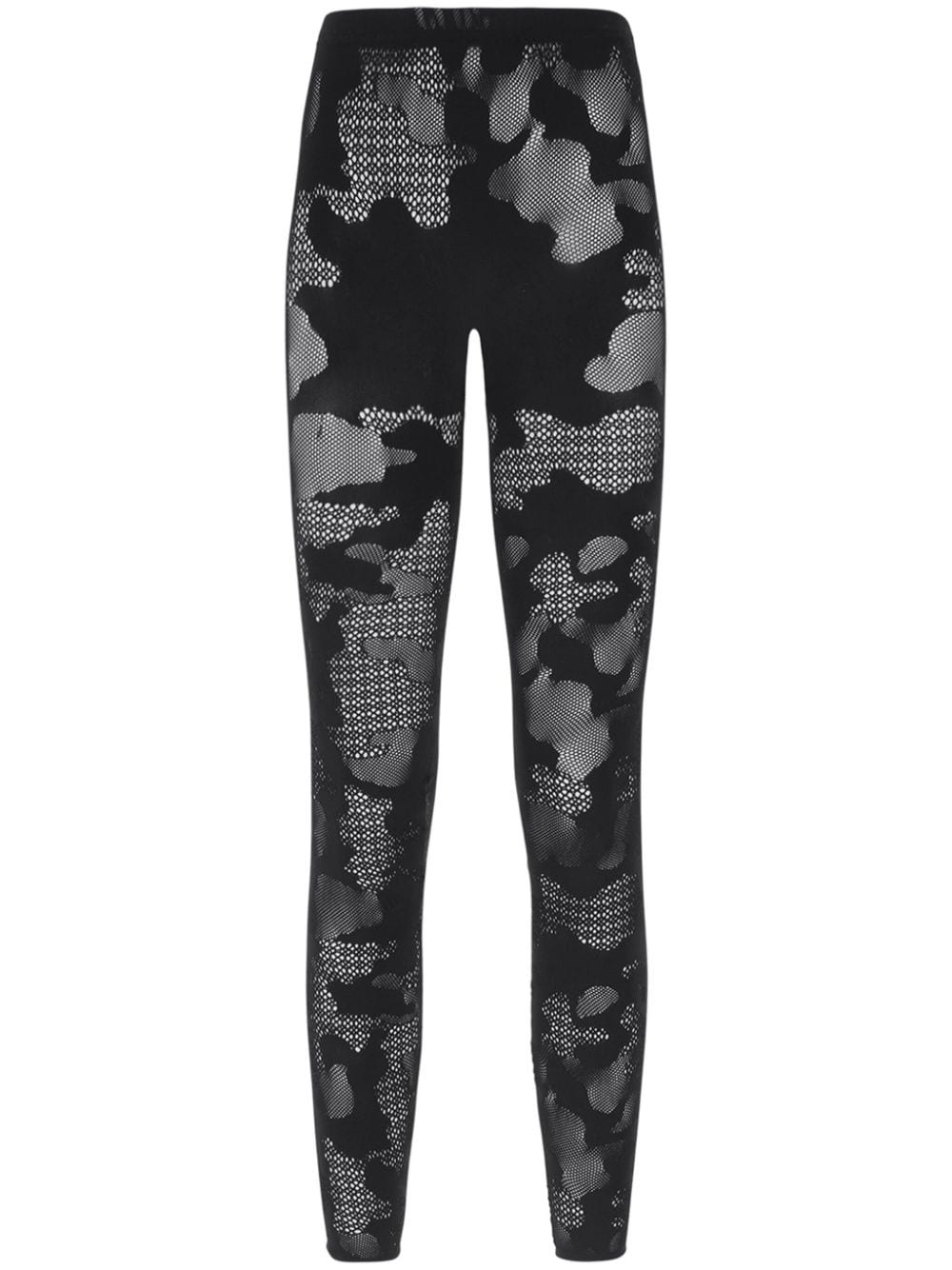 camouflage-pattern mesh leggings - 1