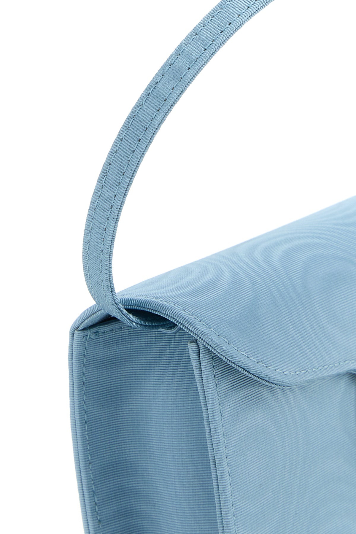 クラッチバッグ VALENTINO LIGHT BLUE FABRIC LOCO CLUTCH Valentino Garavani Locò Moiré Fabric Clutch With Jewel Logo