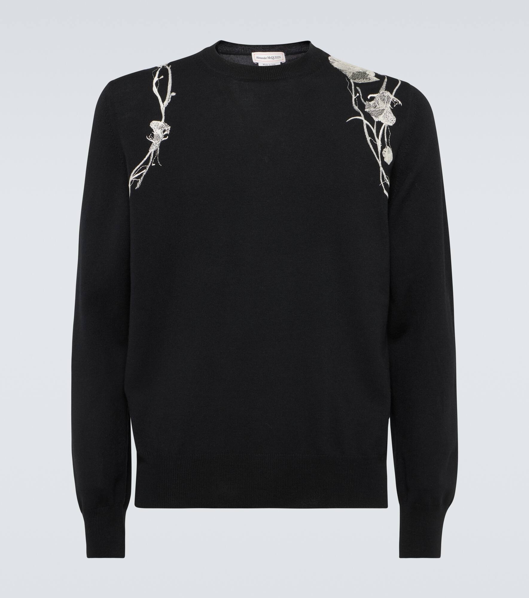Embroidered wool sweater - 1