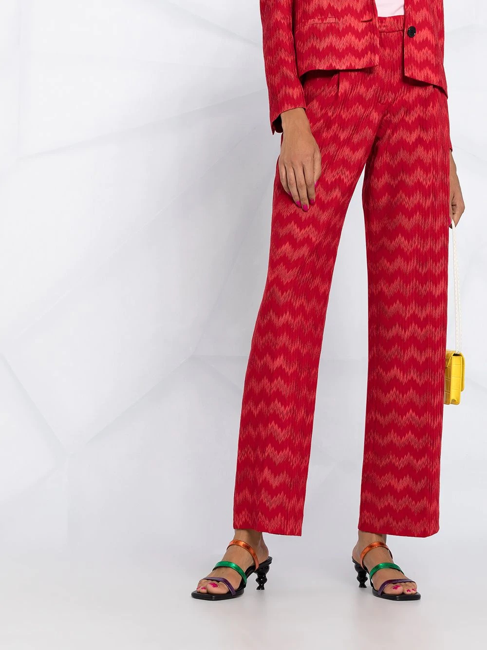 zigzag high-waisted trousers - 5