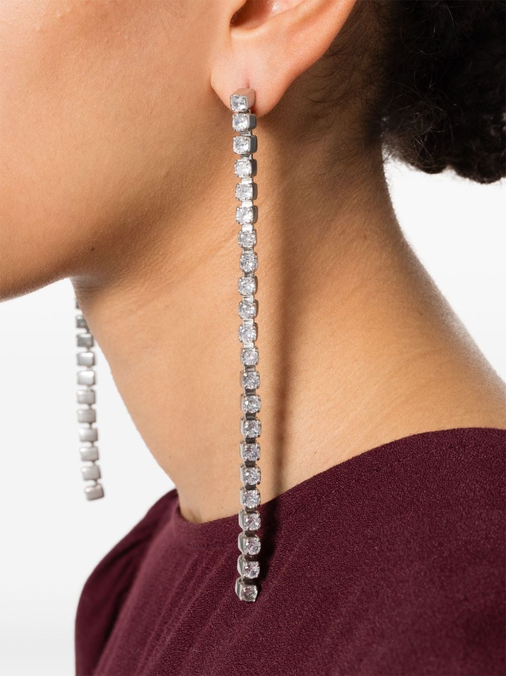 crystal-embellished drop earrings - 2