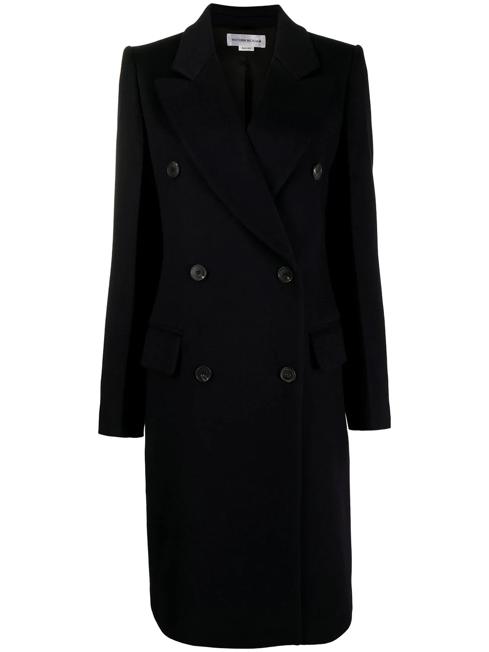 double-breasted tailored coat - 1