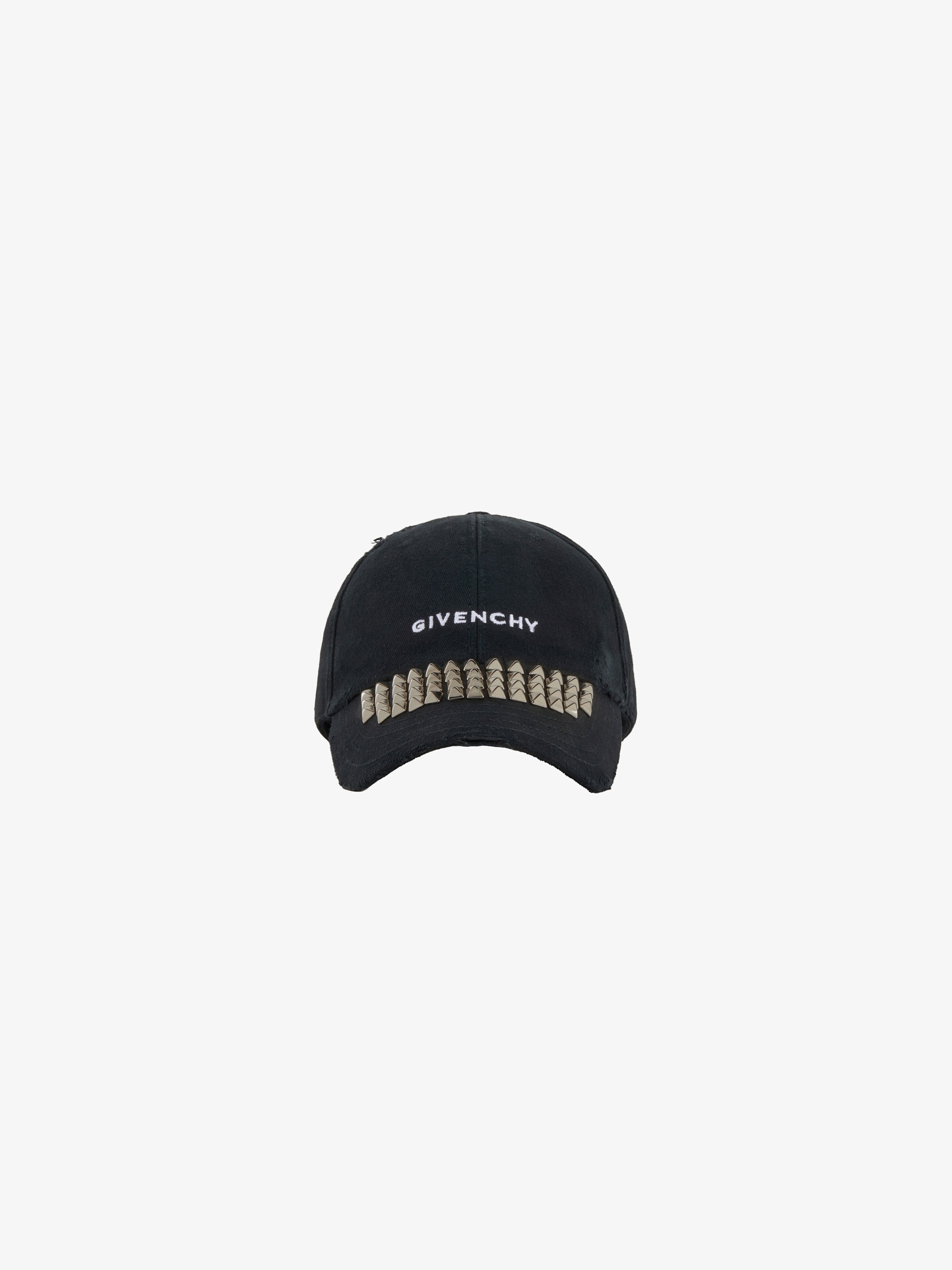 GIVENCHY CAP IN RIPPED & REPAIRED COTTON WITH STUDS - 1