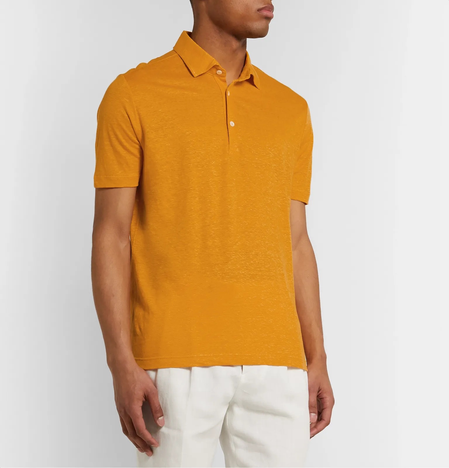 Linen-Jersey Polo Shirt - 4