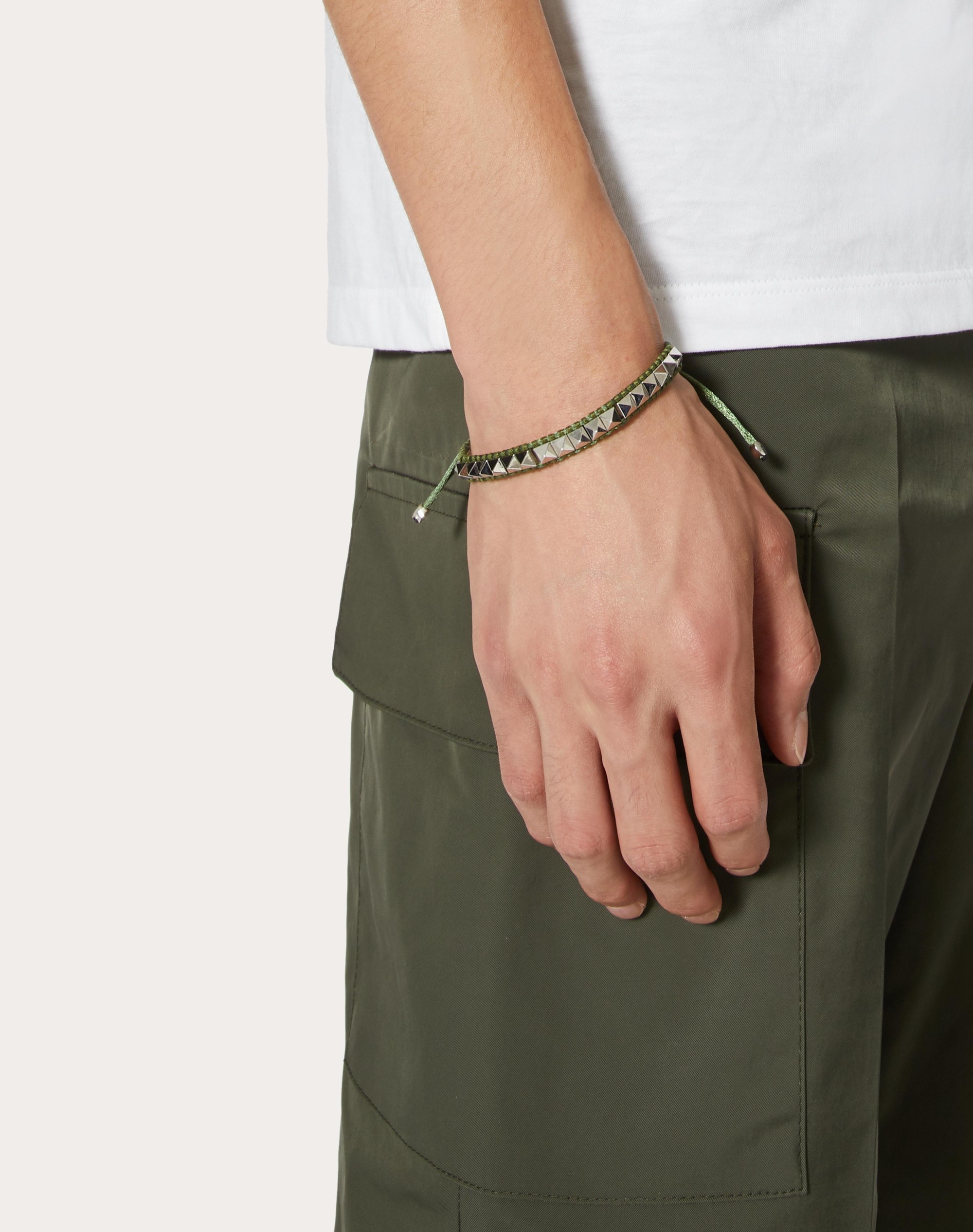 COTTON AND METAL VALENTINO COLOR SIGN BRACELET - 5
