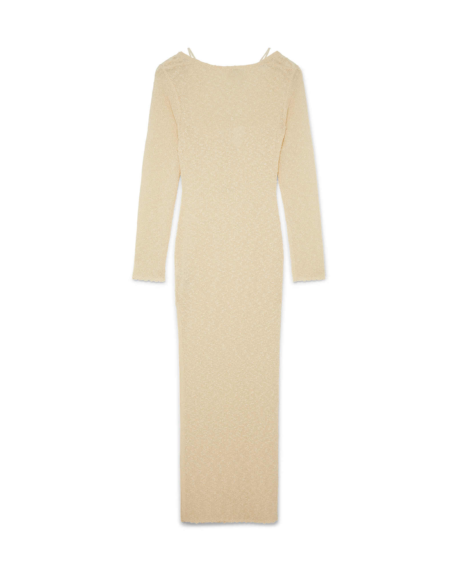 Cut Out Boucle Sheer Dress - 2