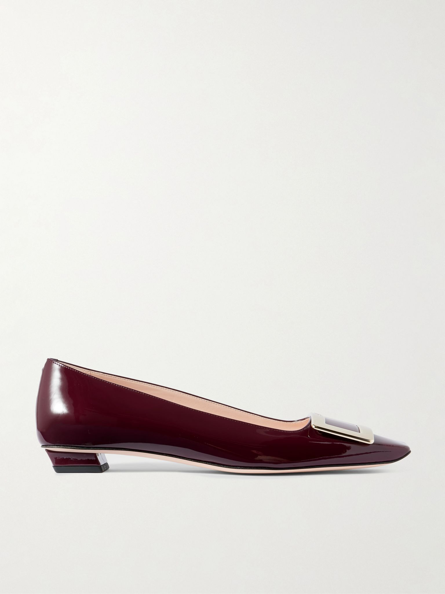 Belle Vivier buckled patent-leather ballet flats Burgundy - 1