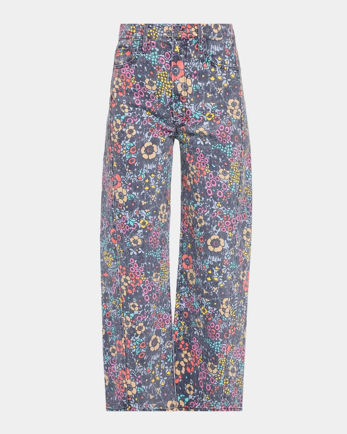 The Patch Pocket Floral Wide-Leg Jeans - 1